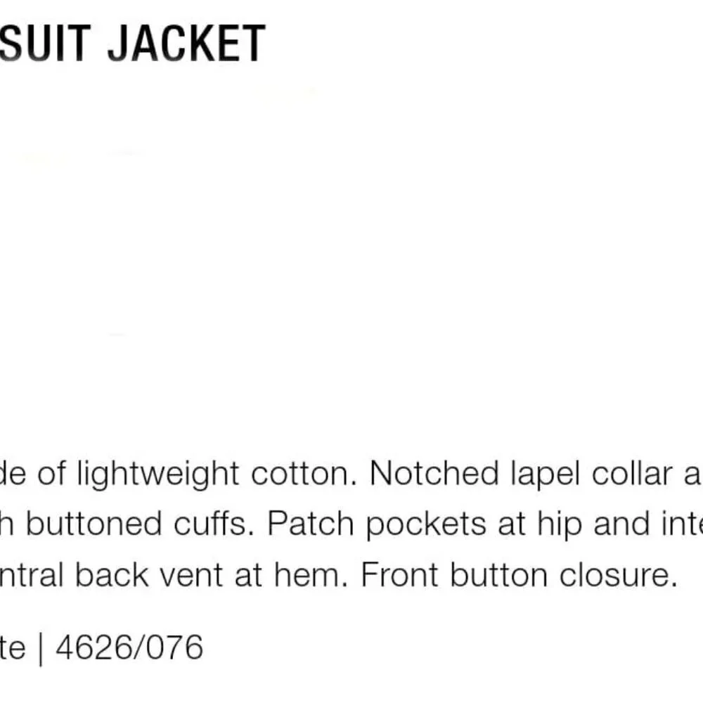 ZARA POPLIN SUIT JACKET SS22 OYSTER WHITE | 4626/076